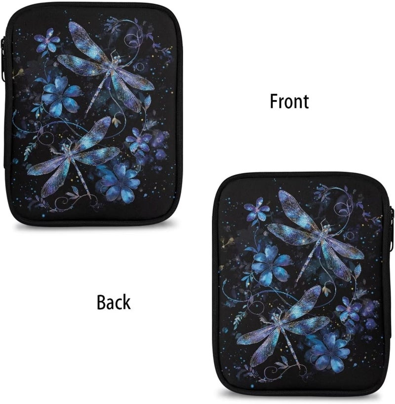 Hechitok Dragonfly Flower Empty Crochet Hook Case Portable Travel Crochet Storage Bag Organizer Zipper Bags with Web Pocket and Crochet Holder Slots for Crochet Knitting Accessories - Image 4